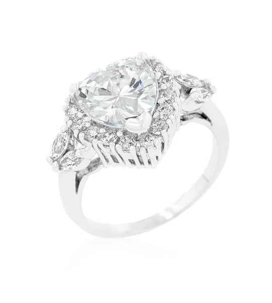 Heart Halo Engagement Ring