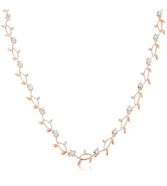 Rose Gold Tone Vineyard Necklace