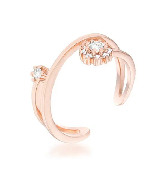 Krista 0.25ct CZ Rose Gold Abstract Wrap Ring