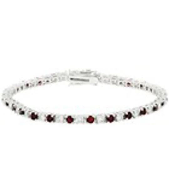 Ruby Red Cubic Zirconia Tennis Bracelet
