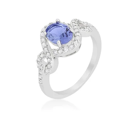 Tanzanite Halo Pave Cocktail Ring