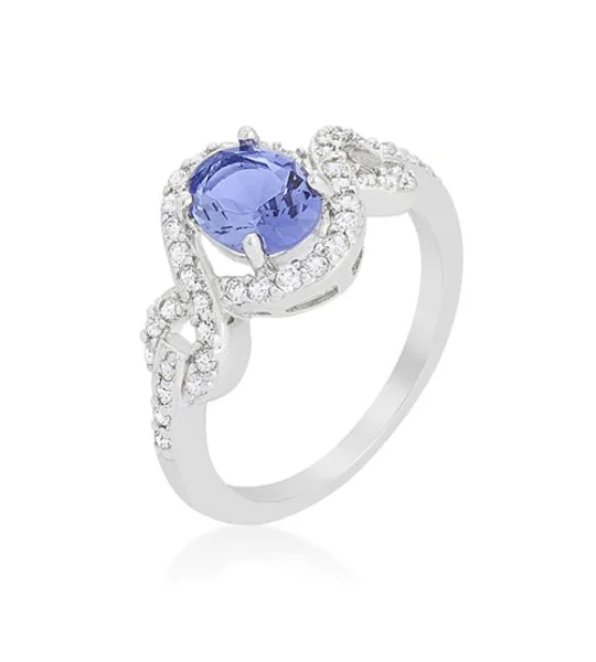 Tanzanite Halo Pave Cocktail Ring