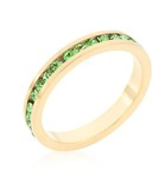 Stylish Stackables Peridot Crystal Gold Ring