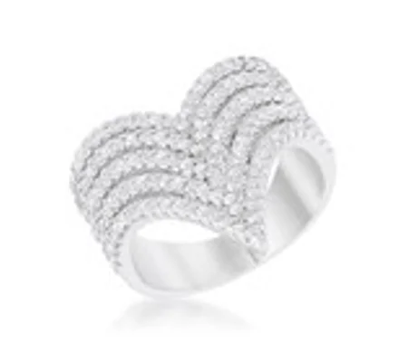 Vera 1.42ct CZ Rhodium Vintage Inspired Cocktail Ring