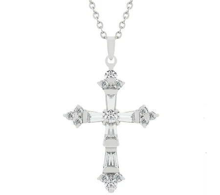 Brilliant Cubic Zirconia Cross Pendant