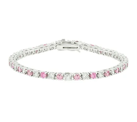 Lace Pink Cubic Zirconia Tennis Bracelet