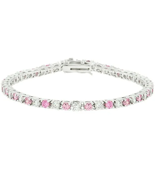 Lace Pink Cubic Zirconia Tennis Bracelet