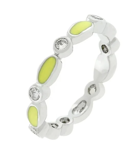 Yellow Link Enamel Stacker Ring