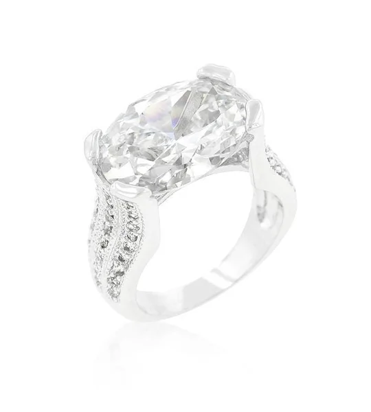 Oval Triplet Cubic Zirconia Ring