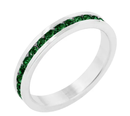 Stylish Stackables Emerald Crystal Ring