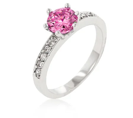 Petite Pink Engagement Ring