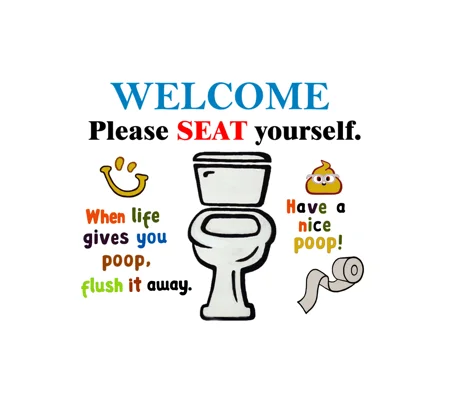 Bathroom Humor Wall Art #3 (5 x 7 canvas print)