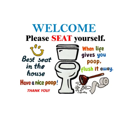 Bathroom Humor Wall Art #4 (5 x 7 canvas print)