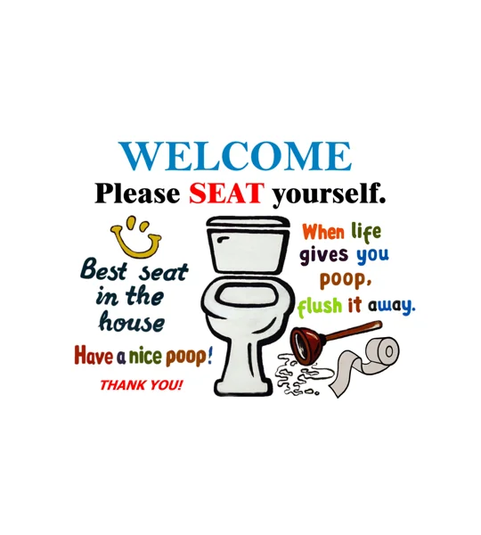 Bathroom Humor Wall Art #4 (5 x 7 canvas print)