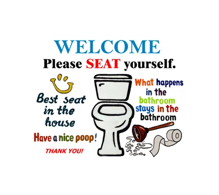 Bathroom Humor Wall Art #1 (5 x 7 canvas print)