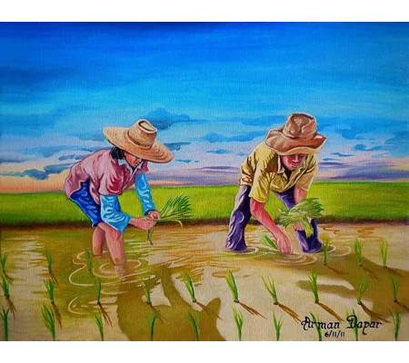 Magtanim ay di Biro (Planting Rice is not a Joke) (5 x 7 canvas print)