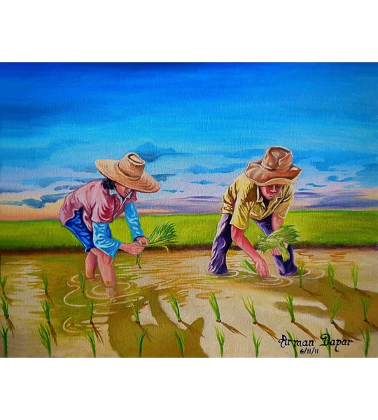 Magtanim ay di Biro (Planting Rice is not a Joke) (5 x 7 canvas print)