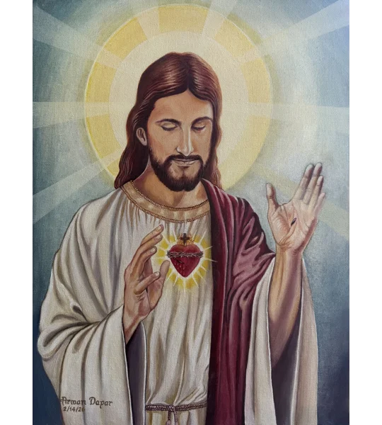 Most Sacred Heart - The Prayer (5 x 7 canvas print)