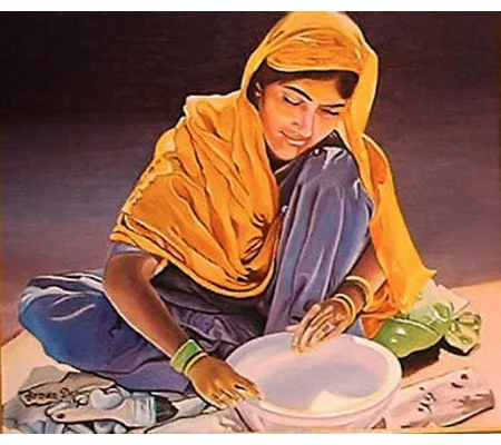 The Golden Dupatta (5x7 canvas print)
