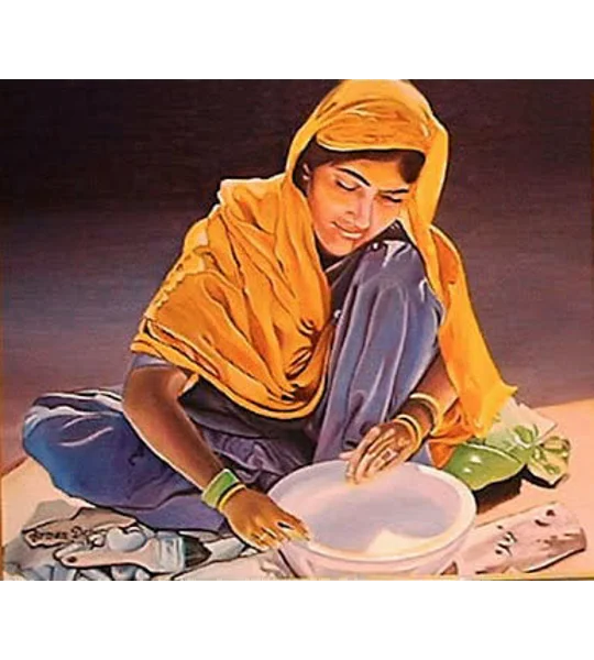 The Golden Dupatta (5x7 canvas print)