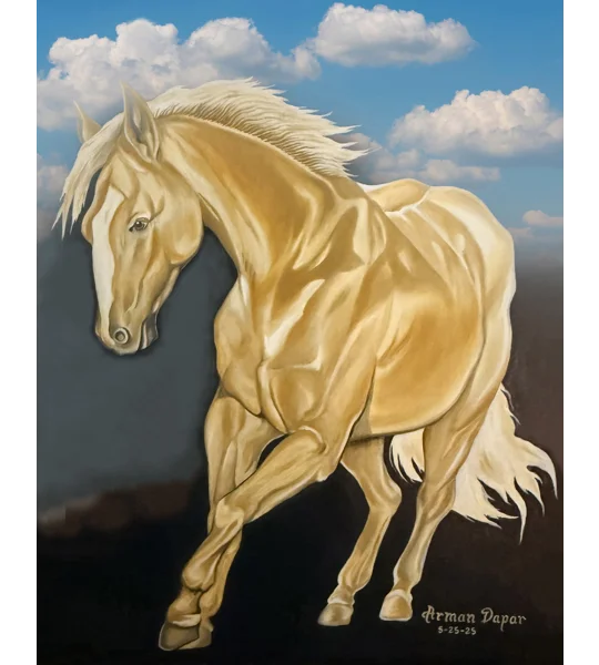 The Golden Stallion-Mixed Media (5 x 7 canvas print)