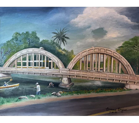The Rainbow Bridge of Haleiwa (5 x 7 canvas print)