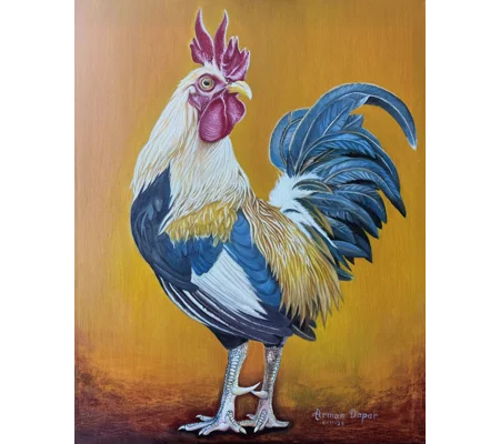 The Rooster's Stare (7 x 5 canvas print)