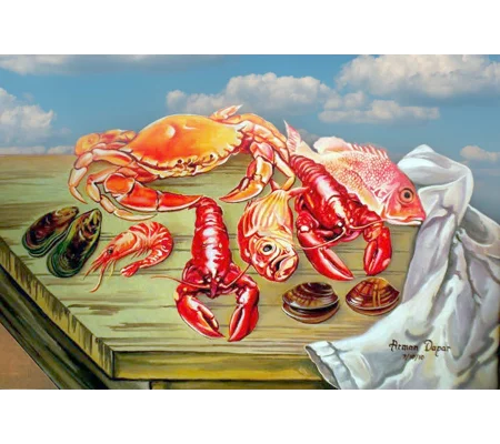The Shoreline Feast Mixed Media (5 x 7 canvas print)