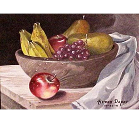 The Wooden Fruit Bowl (5 x 7 canvas print)