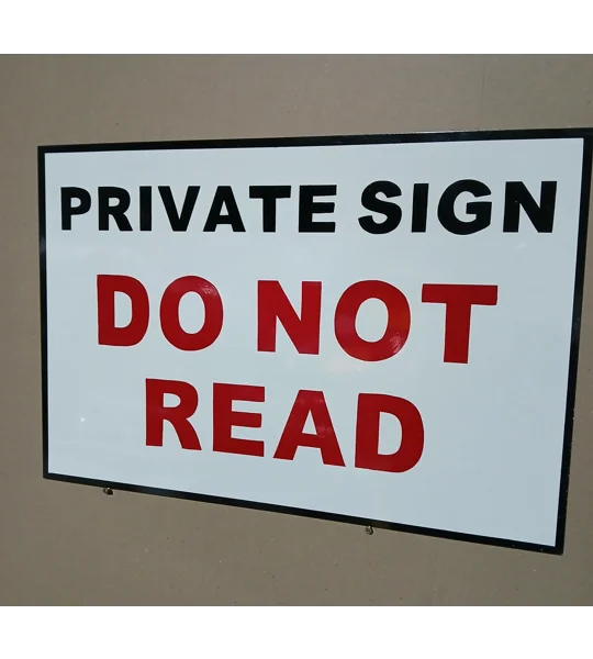 Private sign