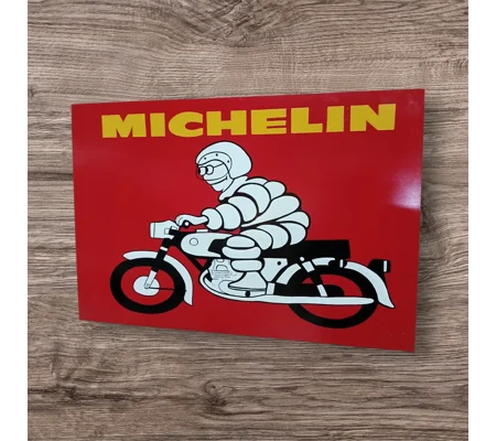 Michelin man on bike red