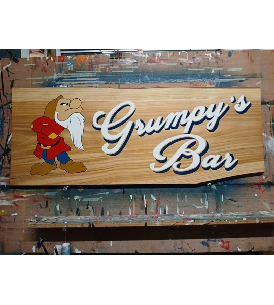 Grumpy's bar on wood