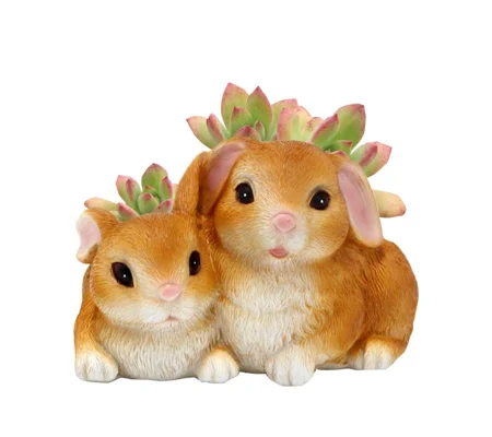Adorable Rabbit Resin Flowerpot Planter – Cute Bunny Succulent Pot for Home, Desk & Garden Décor