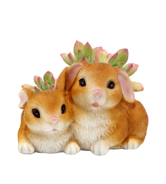 Adorable Rabbit Resin Flowerpot Planter – Cute Bunny Succulent Pot for Home, Desk & Garden Décor