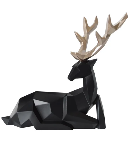 Modern Fortune Deer Resin Sculpture