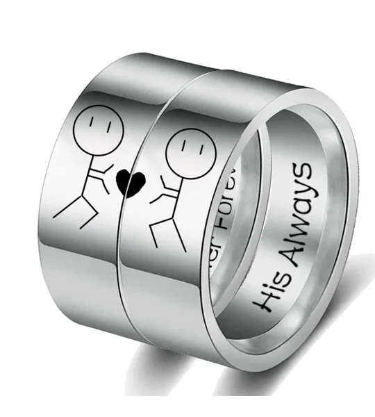 His Queen & Her King Couple Rings – Matching Stainless Steel Promise, Wedding & Anniversary Bands fo
