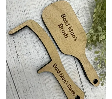 Funny Bald Man Wooden Comb or Brush Gag Gift – Hilarious Novelty Gift for Men – FREE SHIPPING