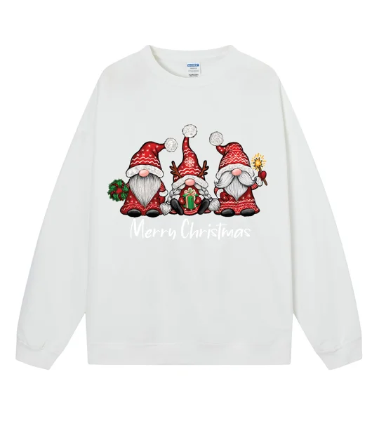 Women's Christmas Sweatshirt – Cartoon Holiday Eco-Cotton Fleece Pullover – S–2XL – FREE SHIPPING