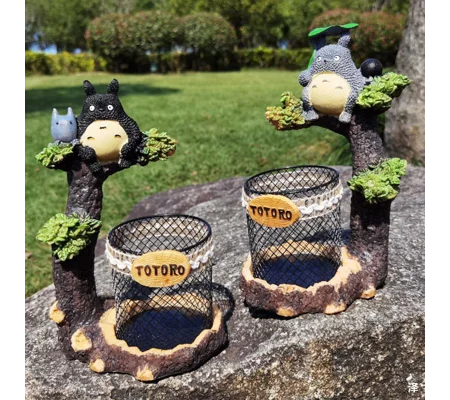 Totoro Tree Branch Pen Holder – Cute Resin Desk Organizer & Cartoon Home Decor – FREE SHIPPING