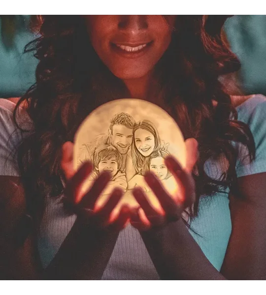 Personalized 3D Photo Moon Lamp | Custom LED Gift