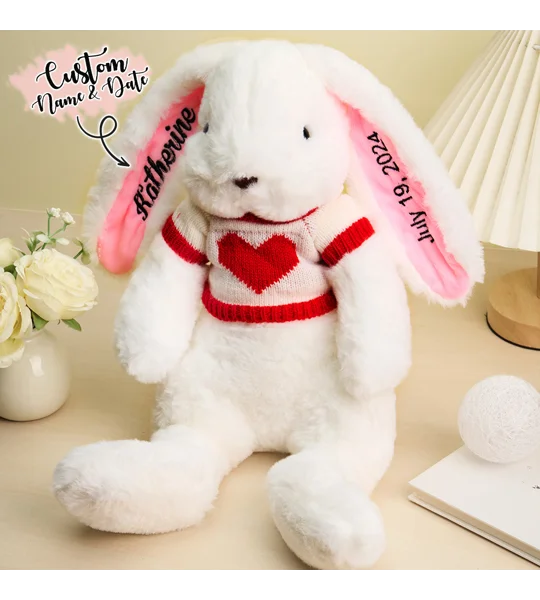 Personalized Bunny Plush Toy | Custom Name Rabbit Gift
