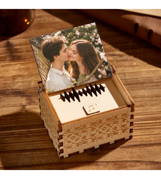 Personalized Wooden Music Box | Custom Song & Voice Gift
