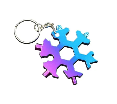 Snowflake Multitool Keychain | 18-in-1 Stainless Steel Wrench & Outdoor Gadget
