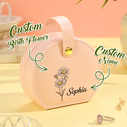 Personalized Birth Flower Jewelry Box | KEEPSORA