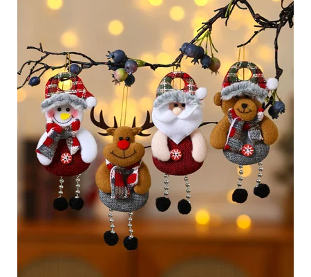 Christmas Fabric Ornaments – Santa, Snowman, Reindeer & Bear Holiday Decorations