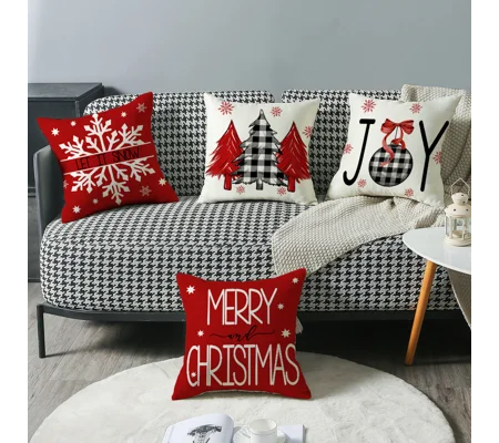 Christmas Throw Pillow Cover 18x18 – Festive Holiday Cushion Cover