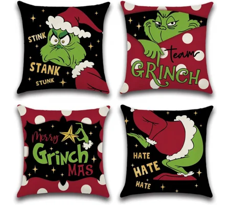 Greentown Christmas Pillow Cover – Festive 18x18 Holiday Cushion Cover