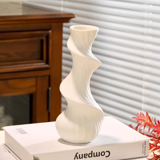 Modern White Ceramic Vase 7.87" | KEEPSORA