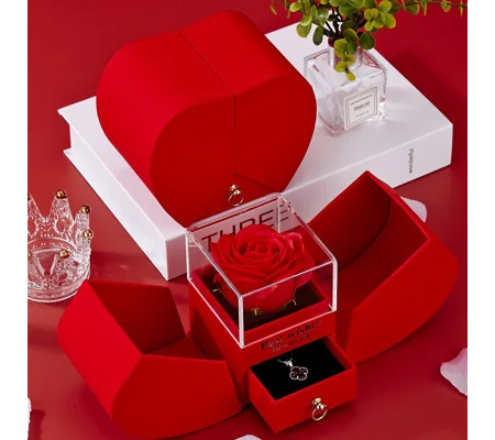 Creative Apple Rose Gift Box – Romantic Jewelry & Perfume Gift Packaging