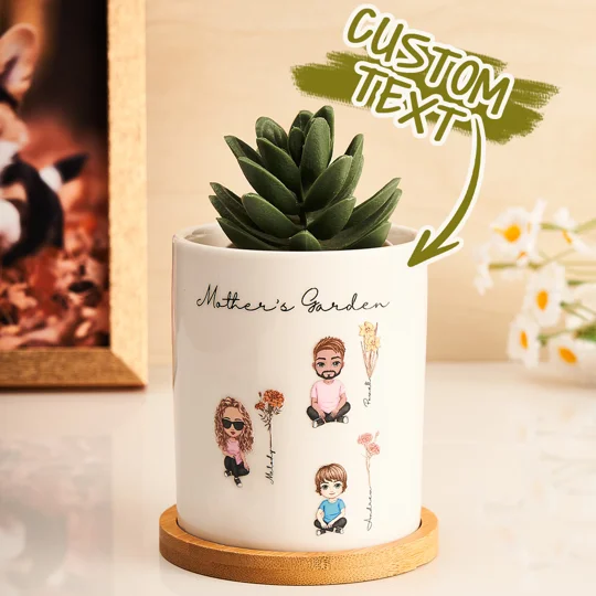 Personalized Birth Flower Plant Pot | KEEPSORA
